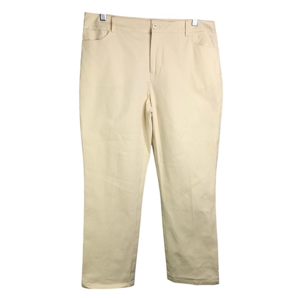 Peace Of Cloth Pants‎ Womens Size 10 49P076 Creamy White Stretch Straight Leg